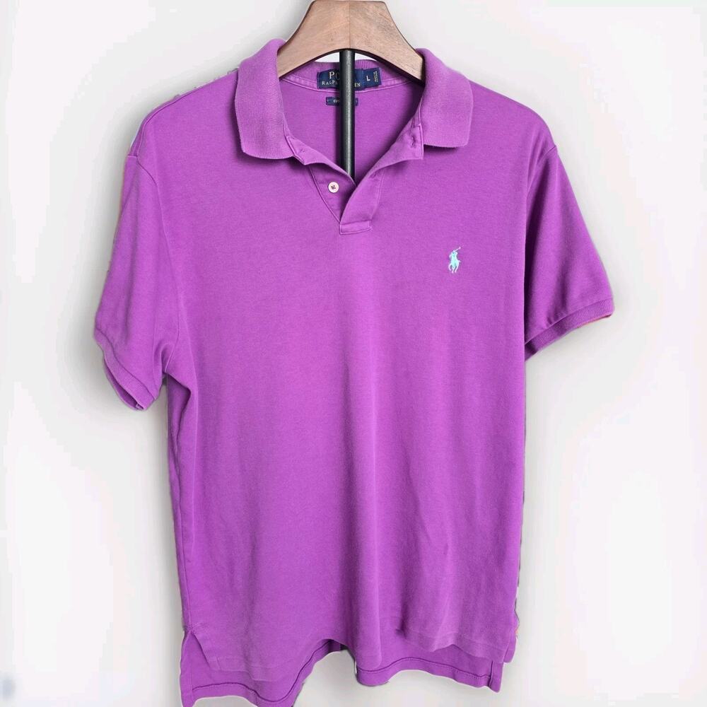 Polo Ralph Lauren Shirt Mens Medium Purple Casual Preppy‎ Classic Size Large